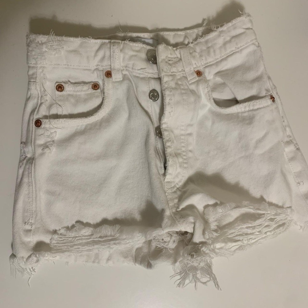 denim zara shorts